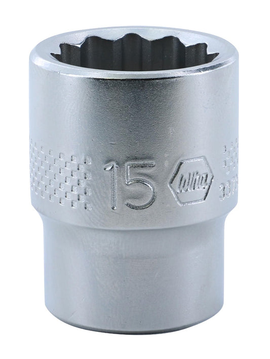 Wiha-33730-Wiha 33730 12 Point - 3/8 Inch Drive Socket - 15.0mm