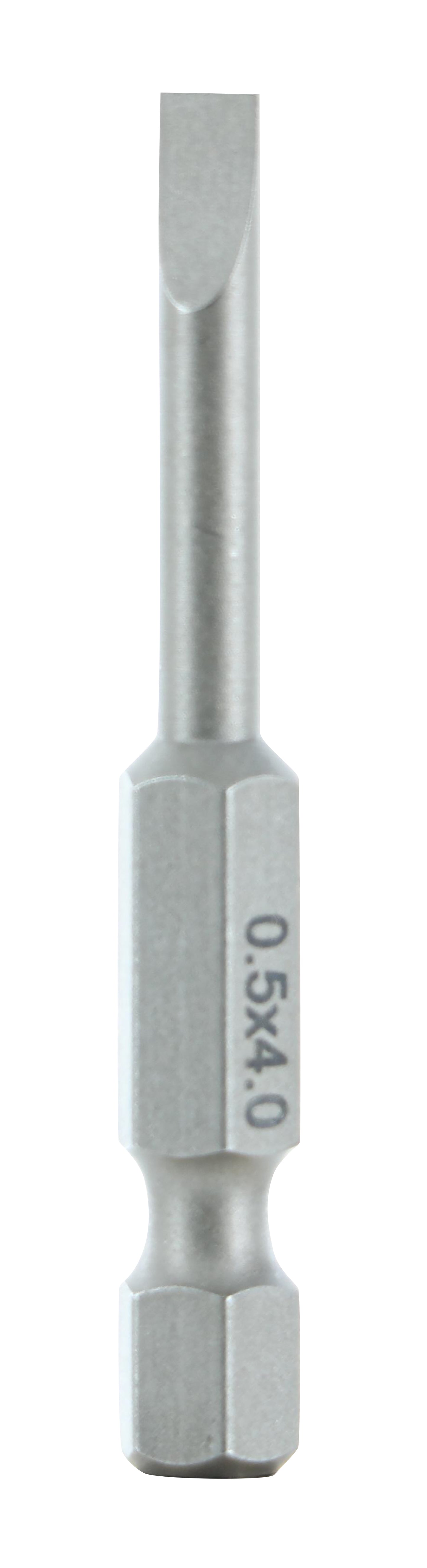 Wiha-74009-Wiha 74009 Slotted Bit 4.0 x .5 - 50mm -  10 Pack