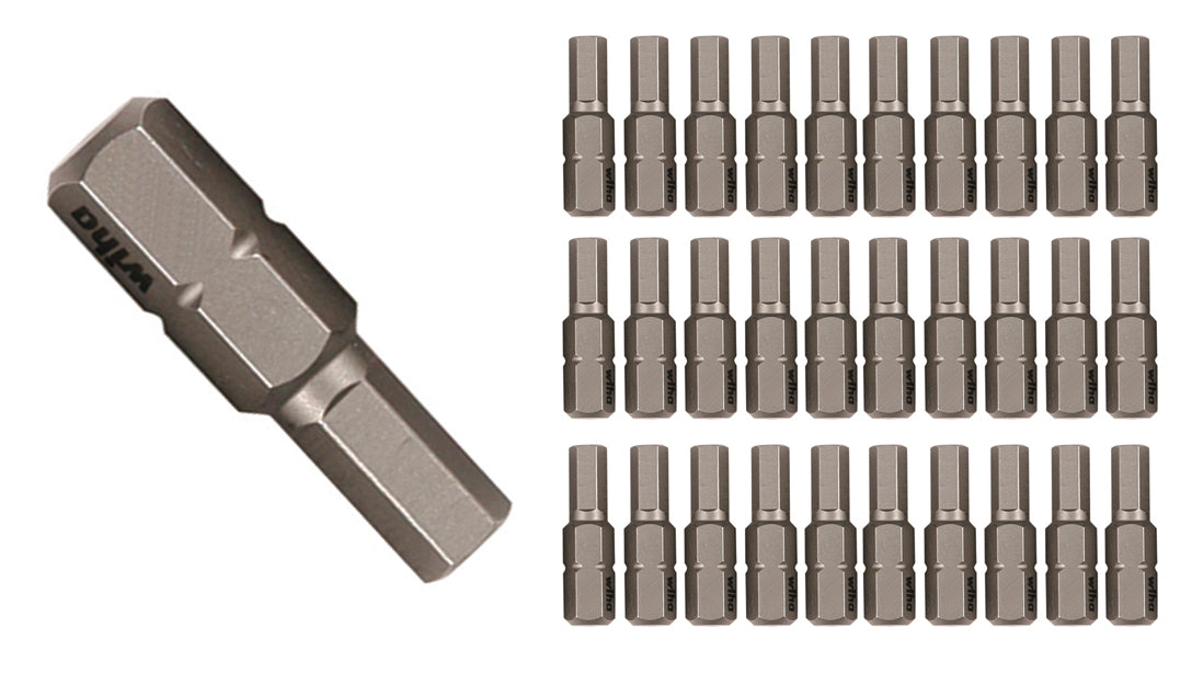 Wiha-72504-Wiha 72504 Hex Contractor Insert Bit 3/32" x 25mm - 30 Piece