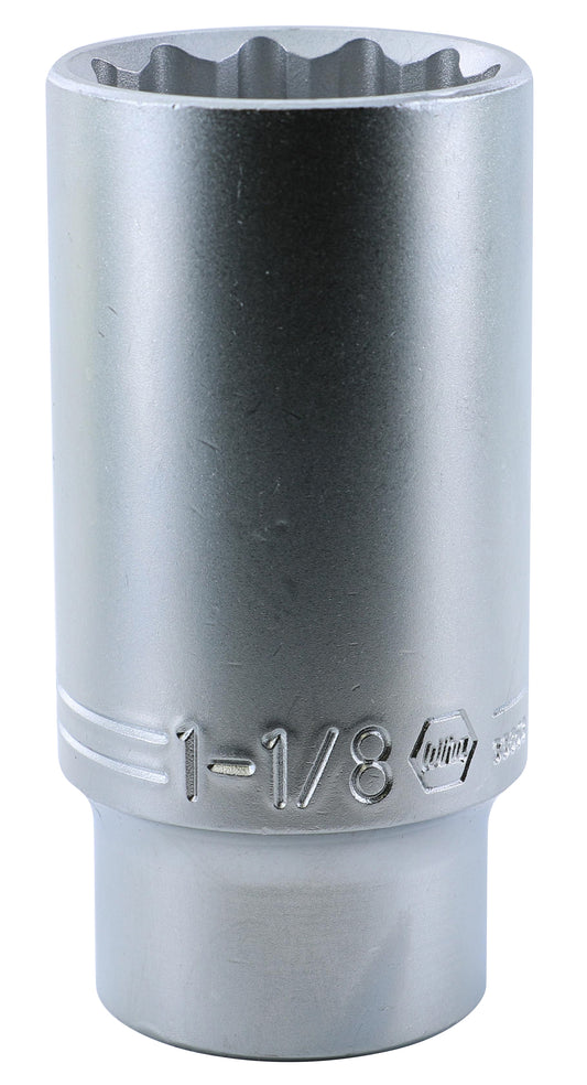 Wiha-33863-Wiha 33863 12 Point - 1/2" Drive Deep Socket 1-1/8"