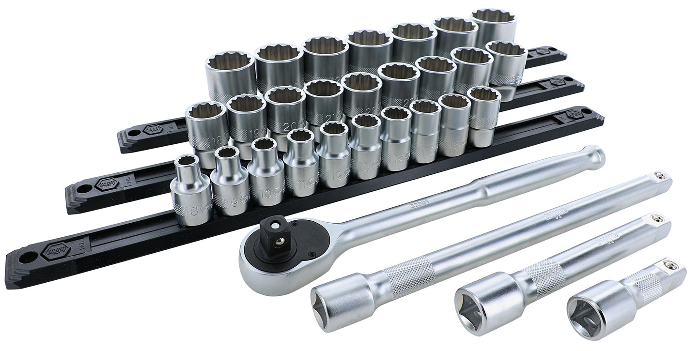 Wiha-33891-Wiha 33891 30 Piece 1/2" Drive Socket Set - Metric