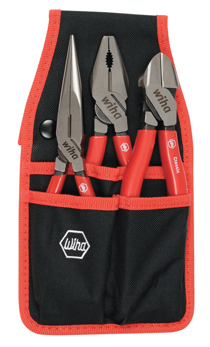 Wiha-32653-Wiha 32653 3 Piece Classic Grip Pliers and Cutters Belt Set