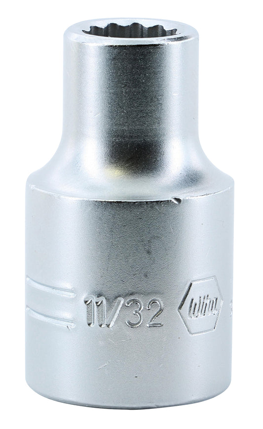 Wiha-33808-Wiha 33808 12 Point - 1/2" Drive Deep Socket 11/32"