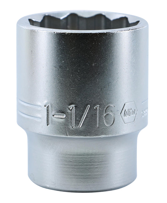 Wiha-33820-Wiha 33820 12 Point - 1/2" Drive Socket 1-1/16"