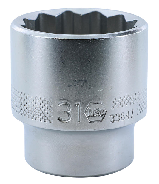 Wiha-33847-Wiha 33847 12 Point - 1/2" Drive Socket 31.0mm