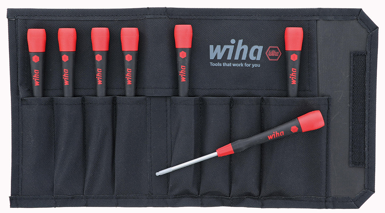 Wiha-26493-Wiha 26493 7 Piece PicoFinish Precision Ball End Hex Screwdriver Set - Inch