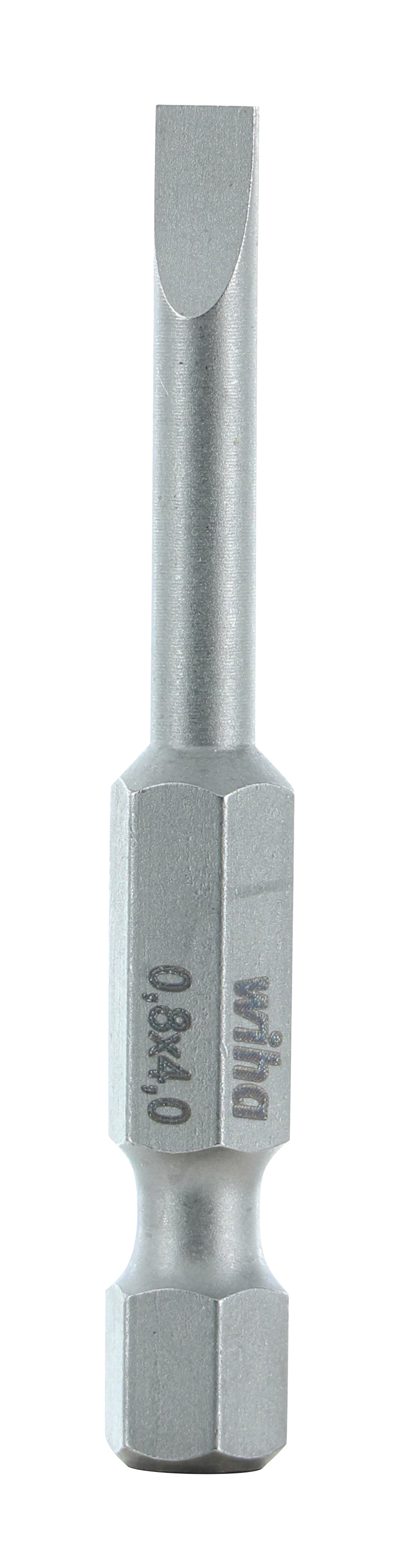 Wiha-74010-Wiha 74010 Slotted Bit 4.0 x .8 - 50mm -  10 Pack