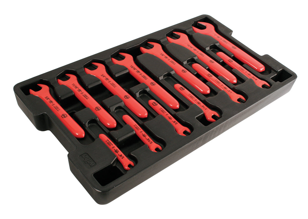 Wiha-20194-Wiha 20194 13 Piece Insulated Open End Wrench Tray Set - SAE