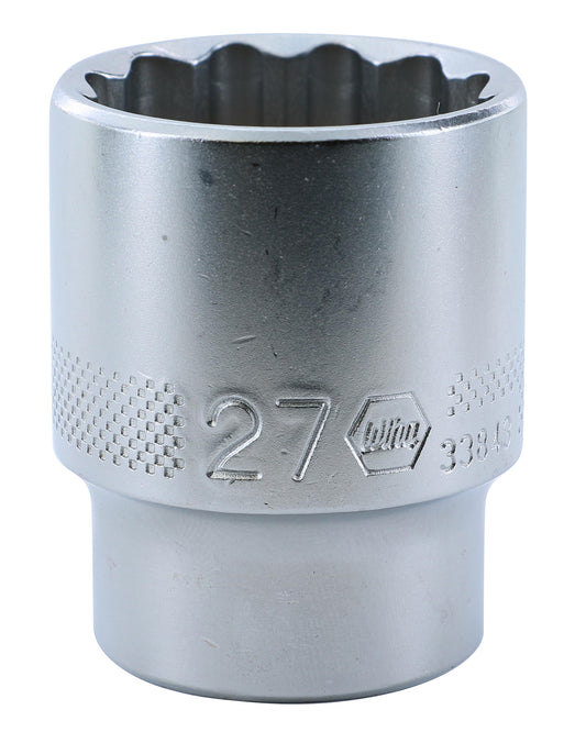 Wiha-33843-Wiha 33843 12 Point - 1/2" Drive Socket 27.0mm