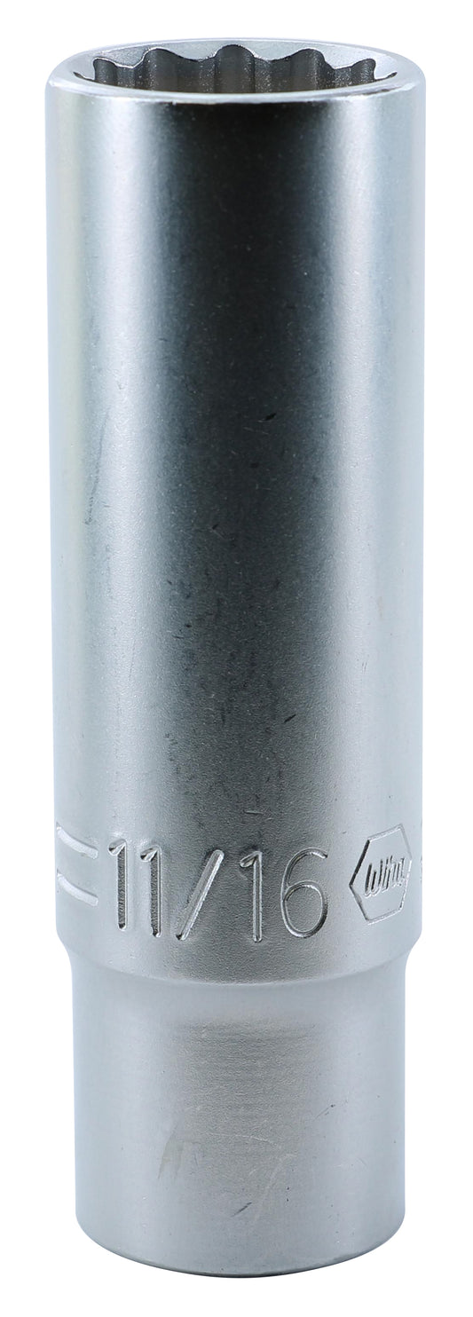 Wiha-33856-Wiha 33856 12 Point - 1/2" Drive Deep Socket 11/16"