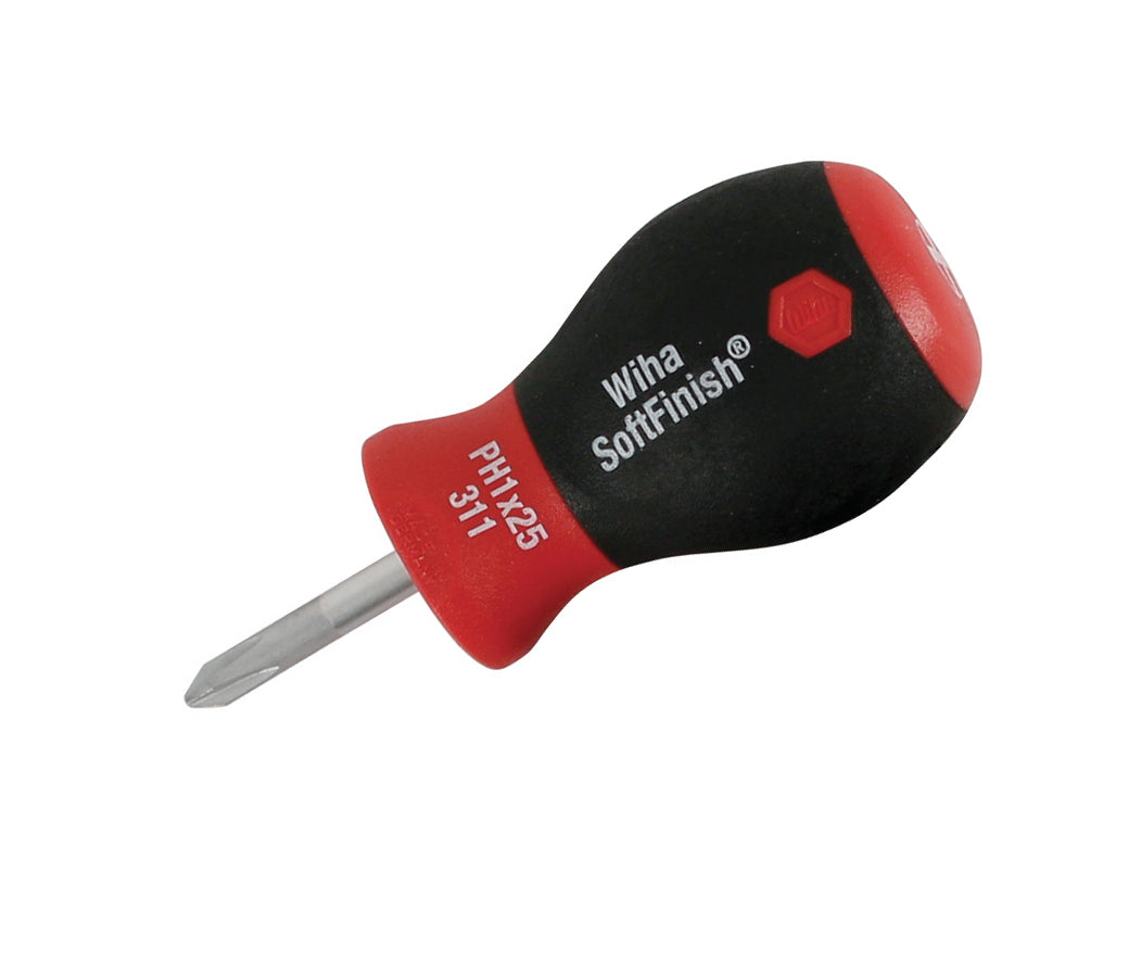 Wiha-31135-Wiha 31135 SoftFinish Phillips Stubby Screwdriver #1 x 25mm