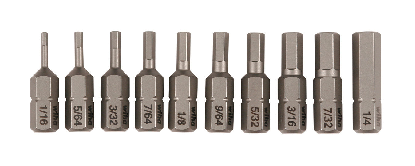 Wiha-72596-Wiha 72596 10 Piece Bit Set - Hex Inch