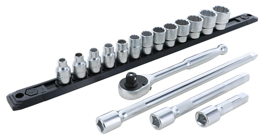 Wiha-33790-Wiha 33790 17 Piece Professional Socket Set -12 Point - 3/8" Drive - SAE