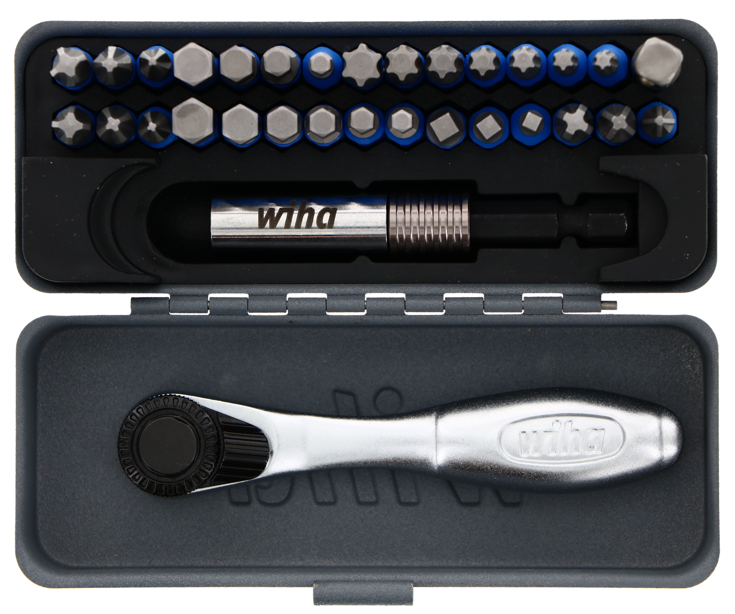 Wiha-76889-Wiha 76889 32 Piece GoBox TerminatorBlue Impact Bit Set with Mini Ratchet