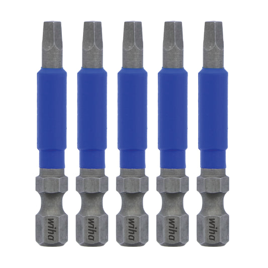 Wiha-70282-Wiha 70282 TerminatorBlue Impact Bit Square #2 - 2 Inch - 5 Pack