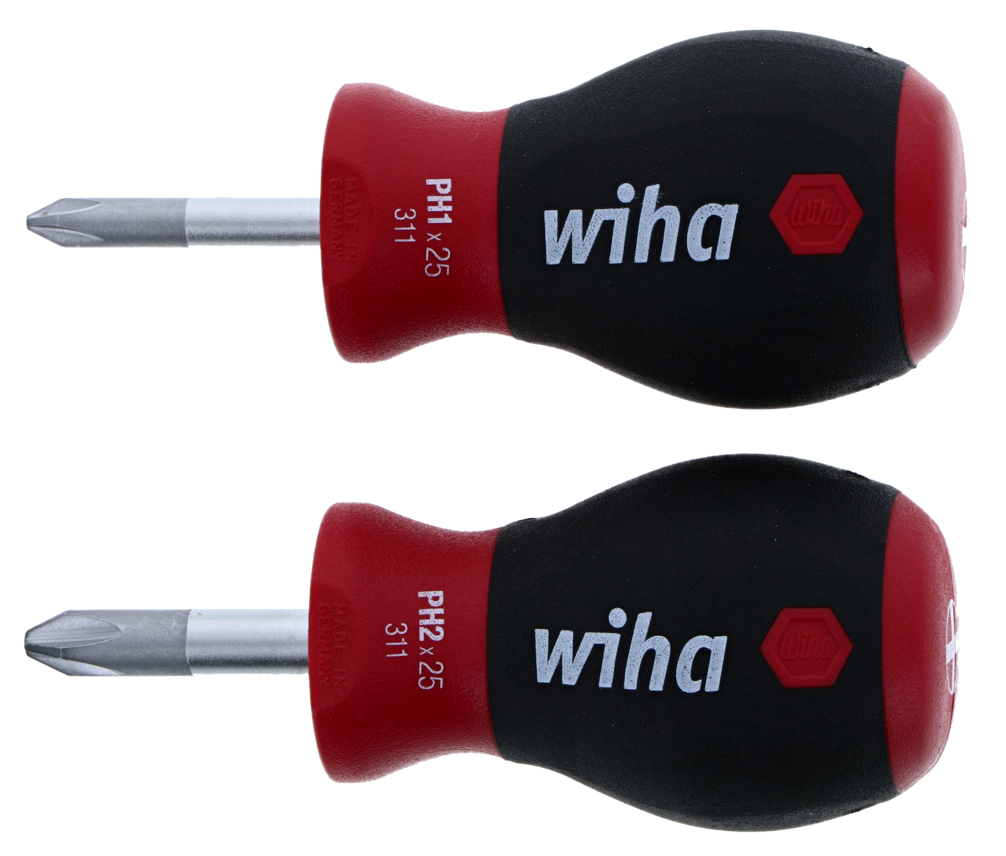 Wiha-31192-Wiha 31192 2 Piece SoftFinish Stubby Phillips Screwdriver Set