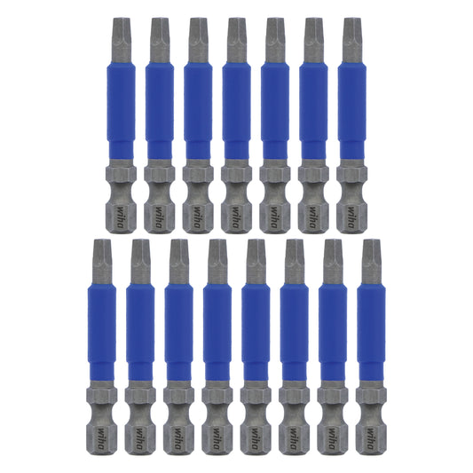 Wiha-70265-Wiha 70265 TerminatorBlue Impact Bit Square #2 - 2 Inch - 15 Pack