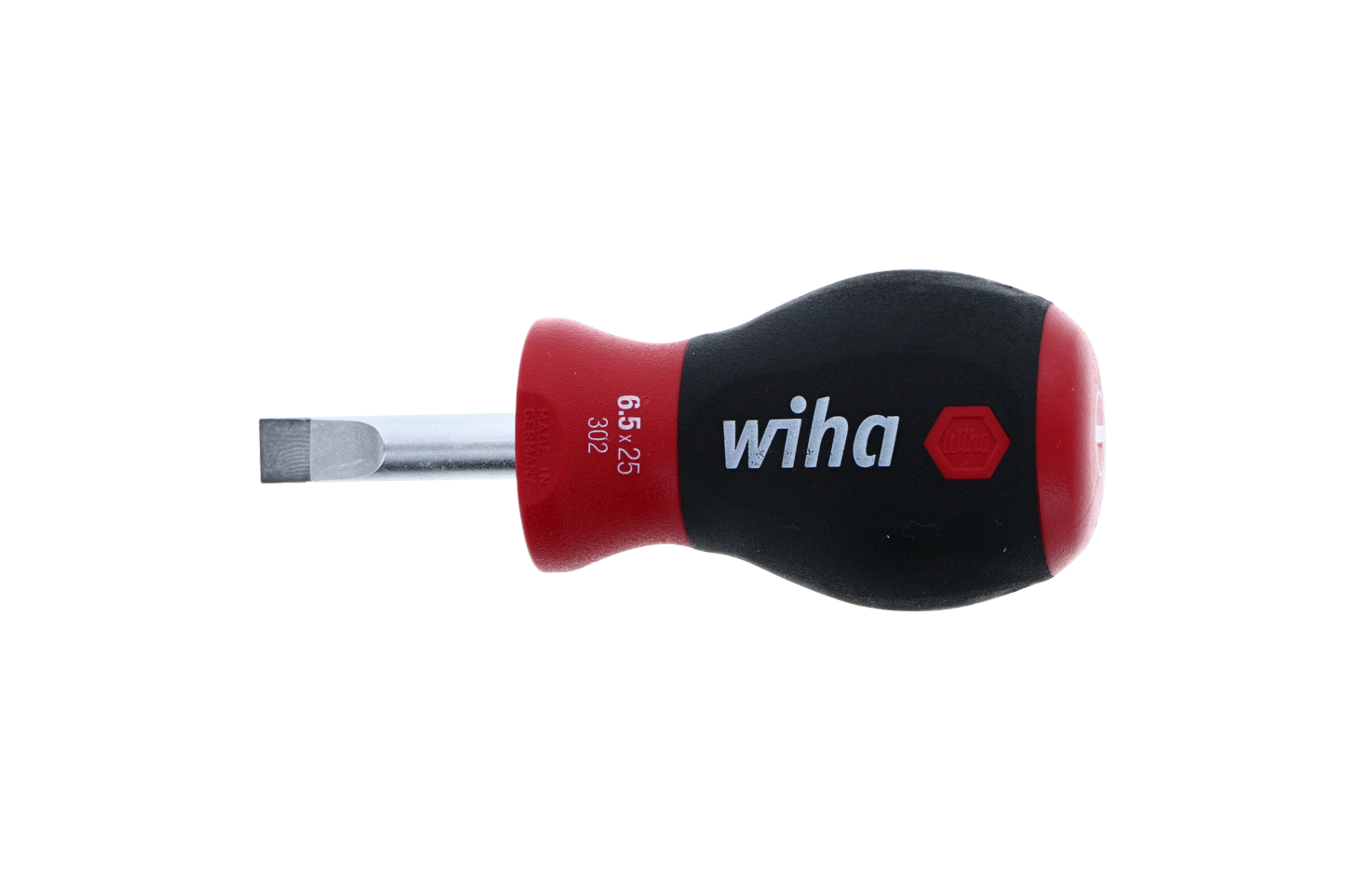 Wiha-30265-Wiha 30265 SoftFinish Stubby Slotted Screwdriver 6.5mm x 25mm