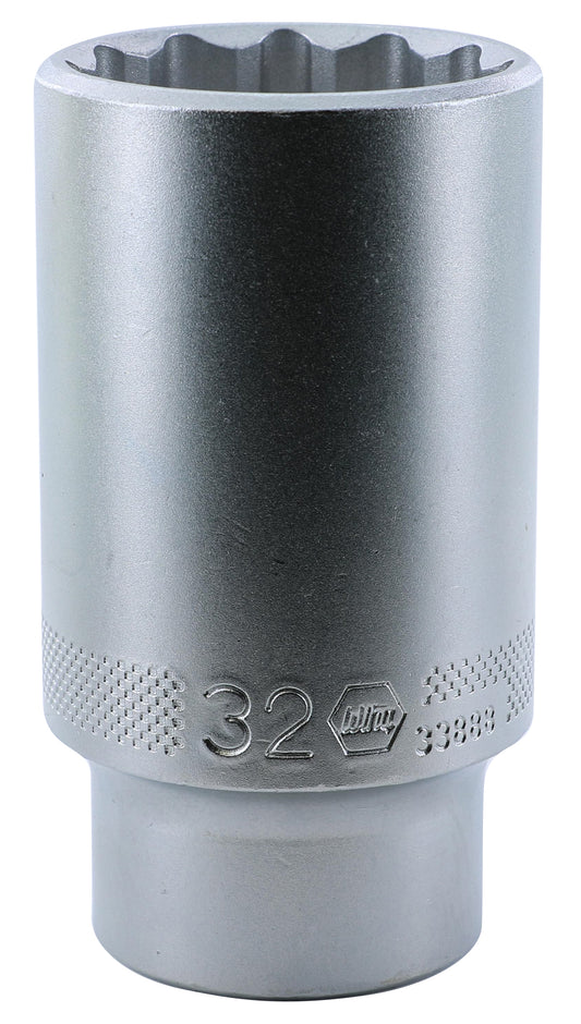 Wiha-33888-Wiha 33888 12 Point - 1/2" Drive Deep Socket 32.0mm