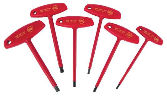 Wiha-33490-Wiha 33490 6 Piece Insulated T-Handle Hex Screwdriver Set - Inch