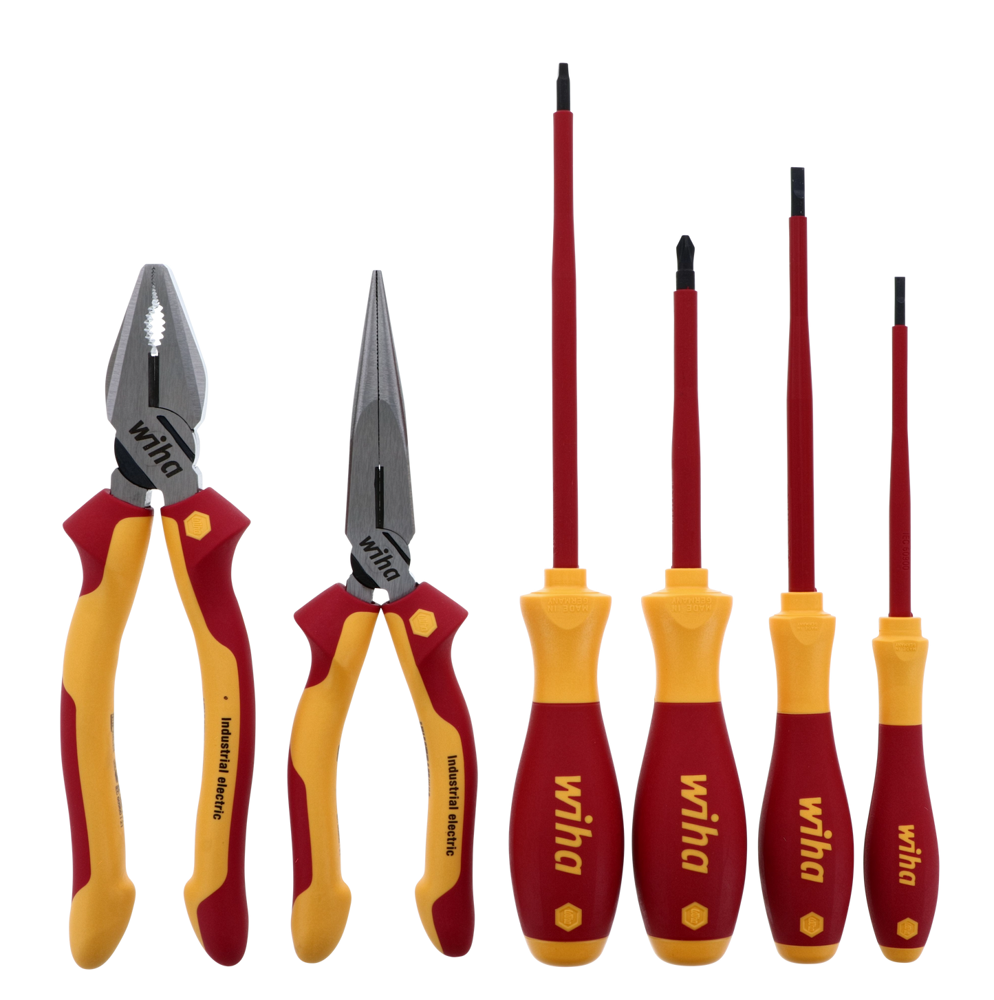 Wiha-32984-Wiha 32984 6 Piece Insulated Industrial Pliers and Screwdriver Set