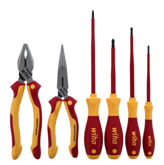 Wiha-32984-Wiha 32984 6 Piece Insulated Industrial Pliers and Screwdriver Set