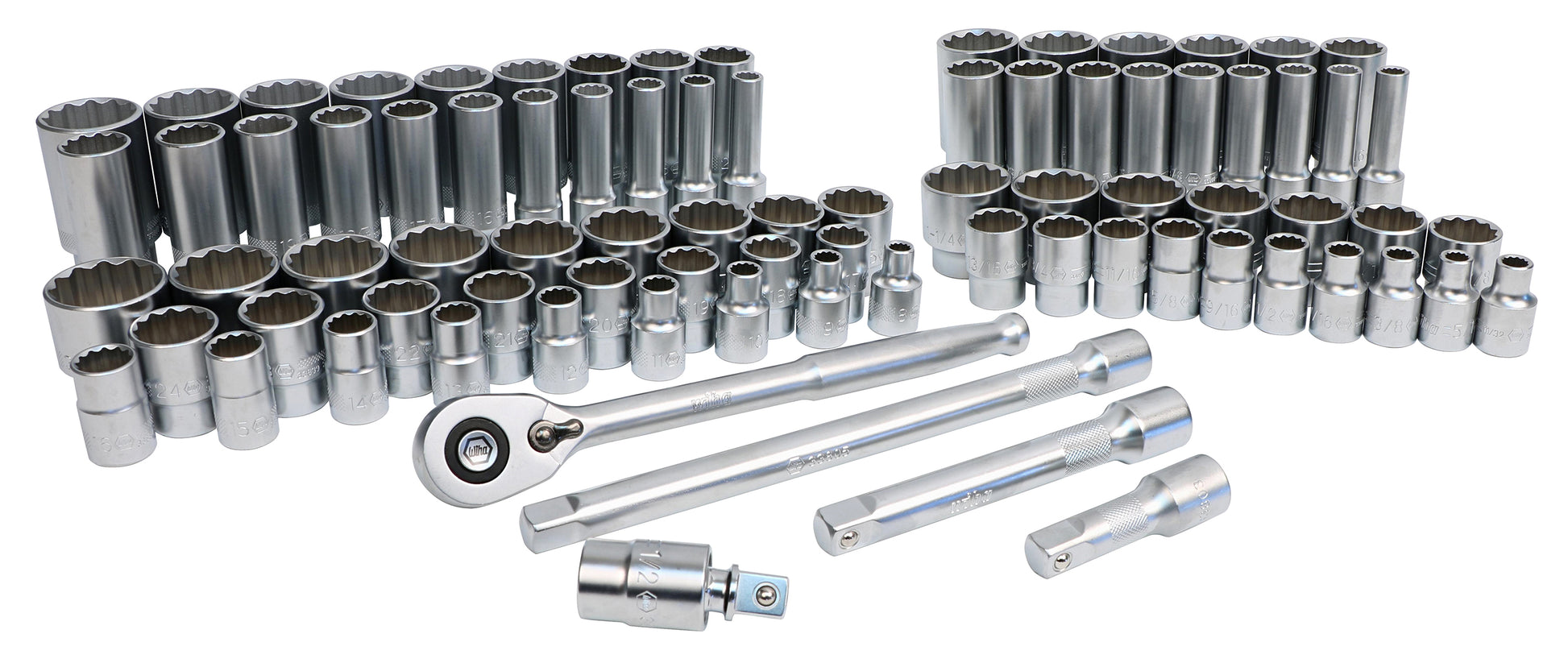 Wiha-33899-Wiha 33899 84 Piece Professional Socket Set - 1/2” Drive - Metric and SAE