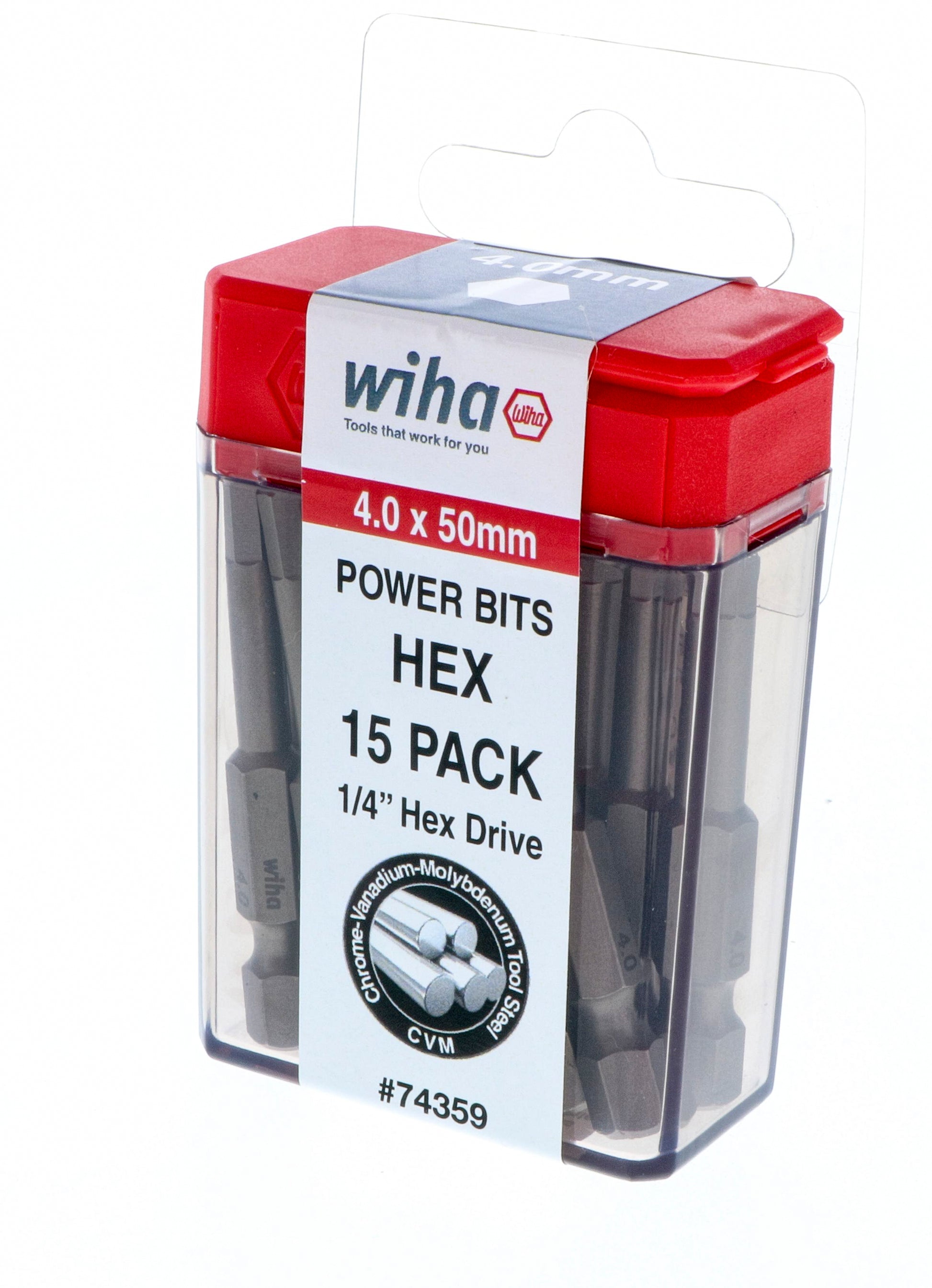 Wiha-74359-Wiha 74359 Hex Power Bit 4.0 x 50mm