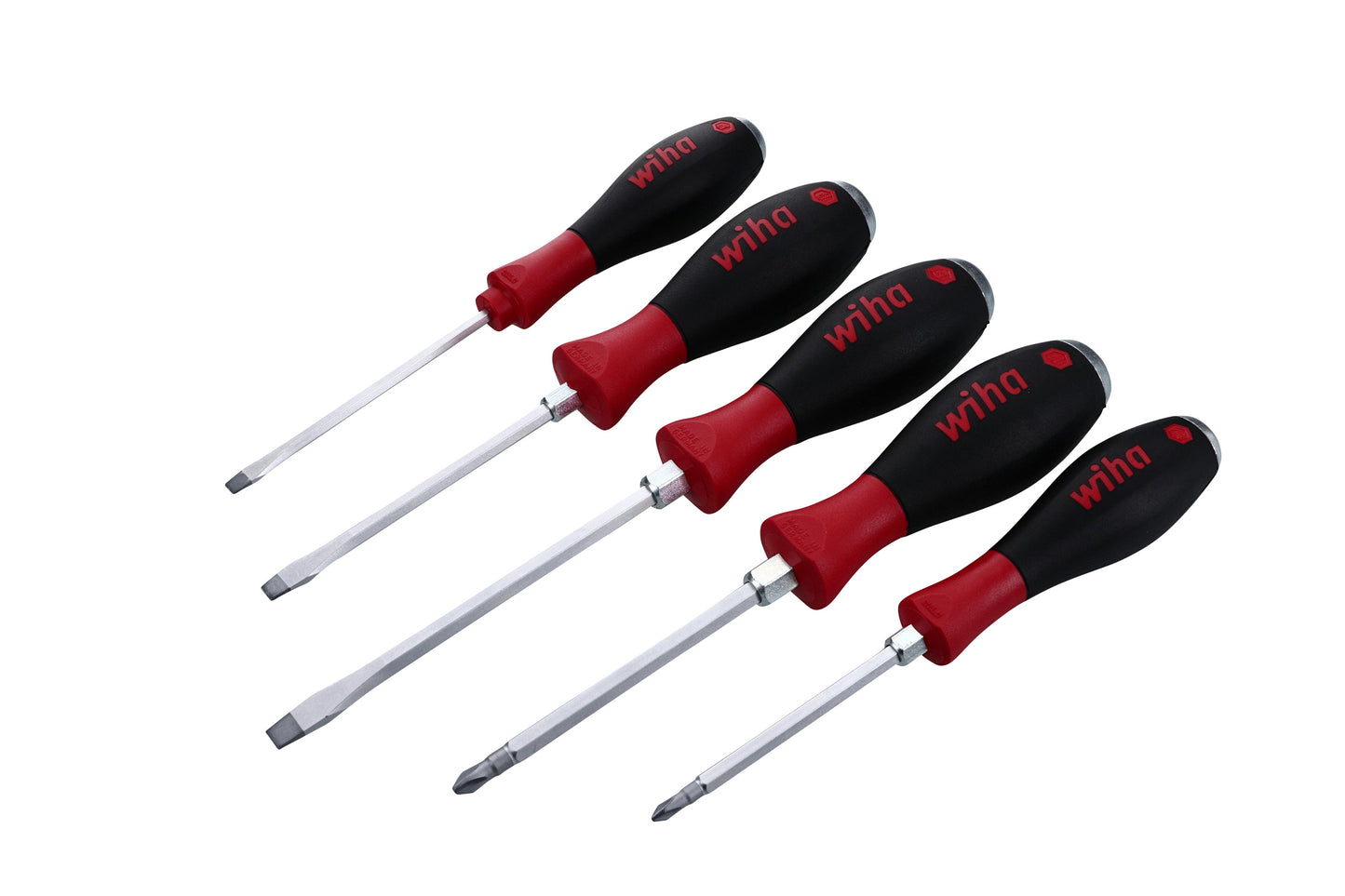 Wiha-53075-Wiha 53075 5 Piece SoftFinish X Heavy Duty Slotted and Phillips Screwdriver Set