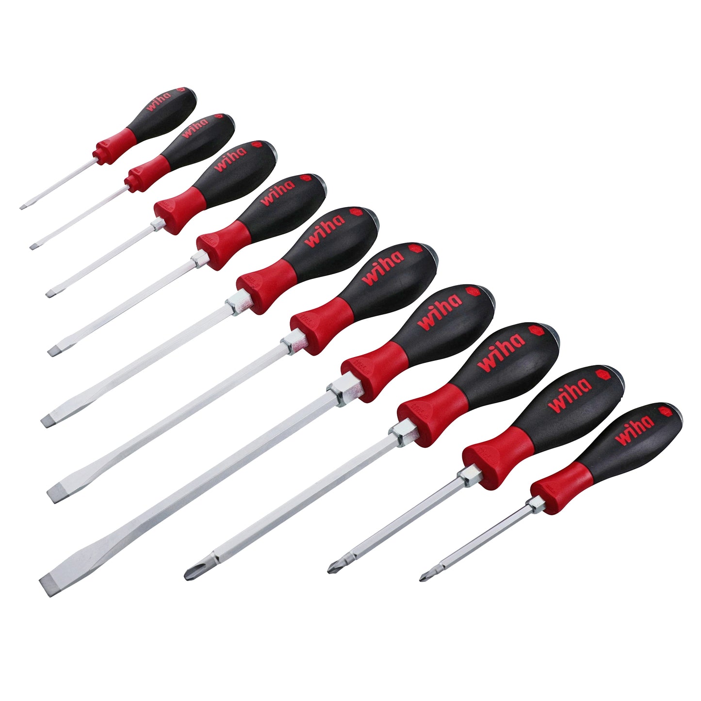 Wiha-53099-Wiha 53099 10 Piece SoftFinish X Heavy Duty Slotted and Phillips Screwdriver Set