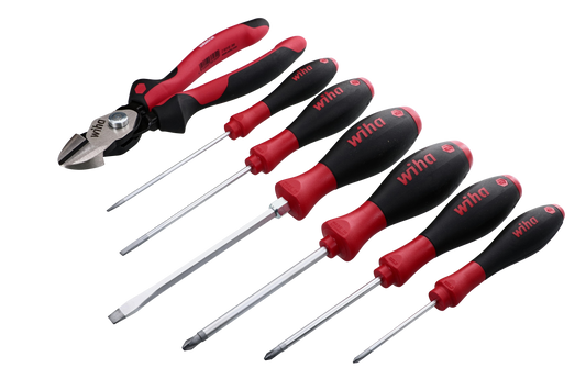 Wiha-30942-Wiha 30942 7 Piece Industrial SoftFinish BiCut Compound Cutter and SoftFinish Screwdriver Set