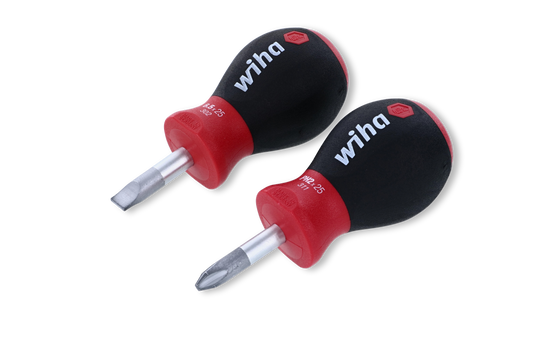 Wiha-31191-Wiha 31191 2 Piece SoftFinish Stubby Slotted and Phillips Screwdriver Set