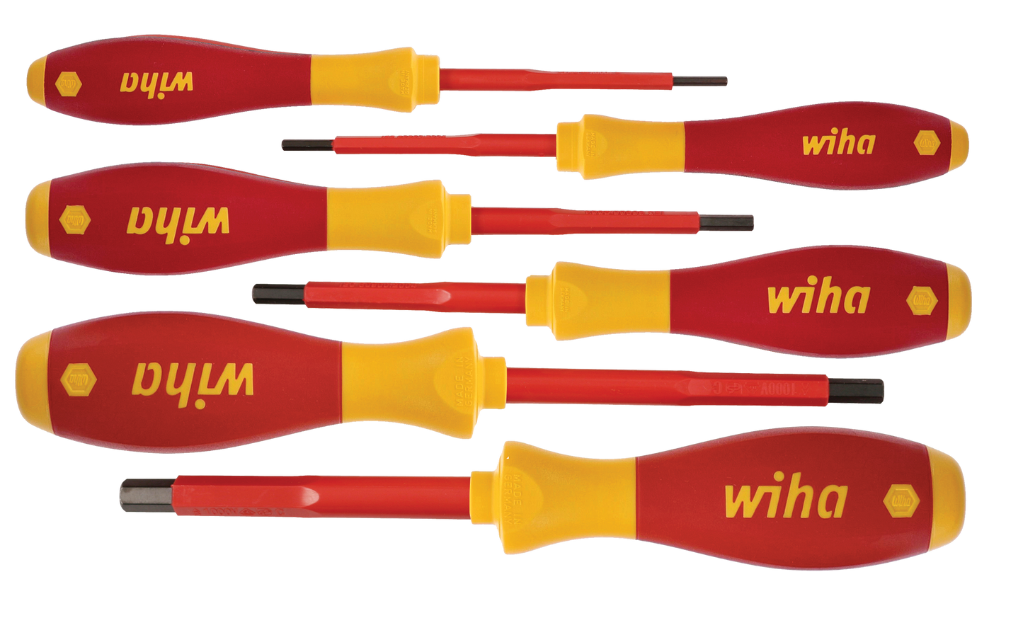 Wiha-32366-Wiha 32366 6 Piece Insulated SoftFinish Hex Screwdriver Set - Metric