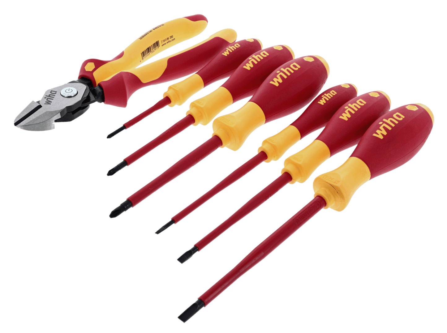 Wiha-32942-Wiha 32942 7 Piece Insulated BiCut Compound Cutters and Screwdriver Set