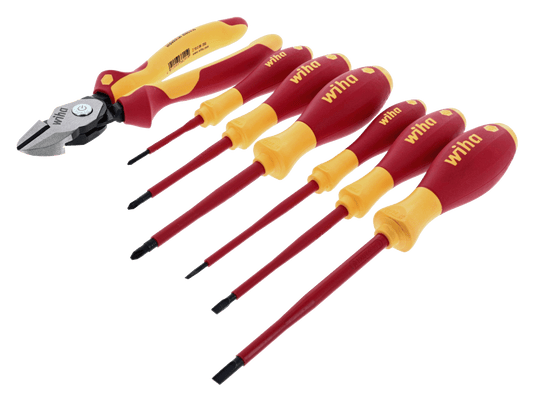 Wiha-32942-Wiha 32942 7 Piece Insulated BiCut Compound Cutters and Screwdriver Set