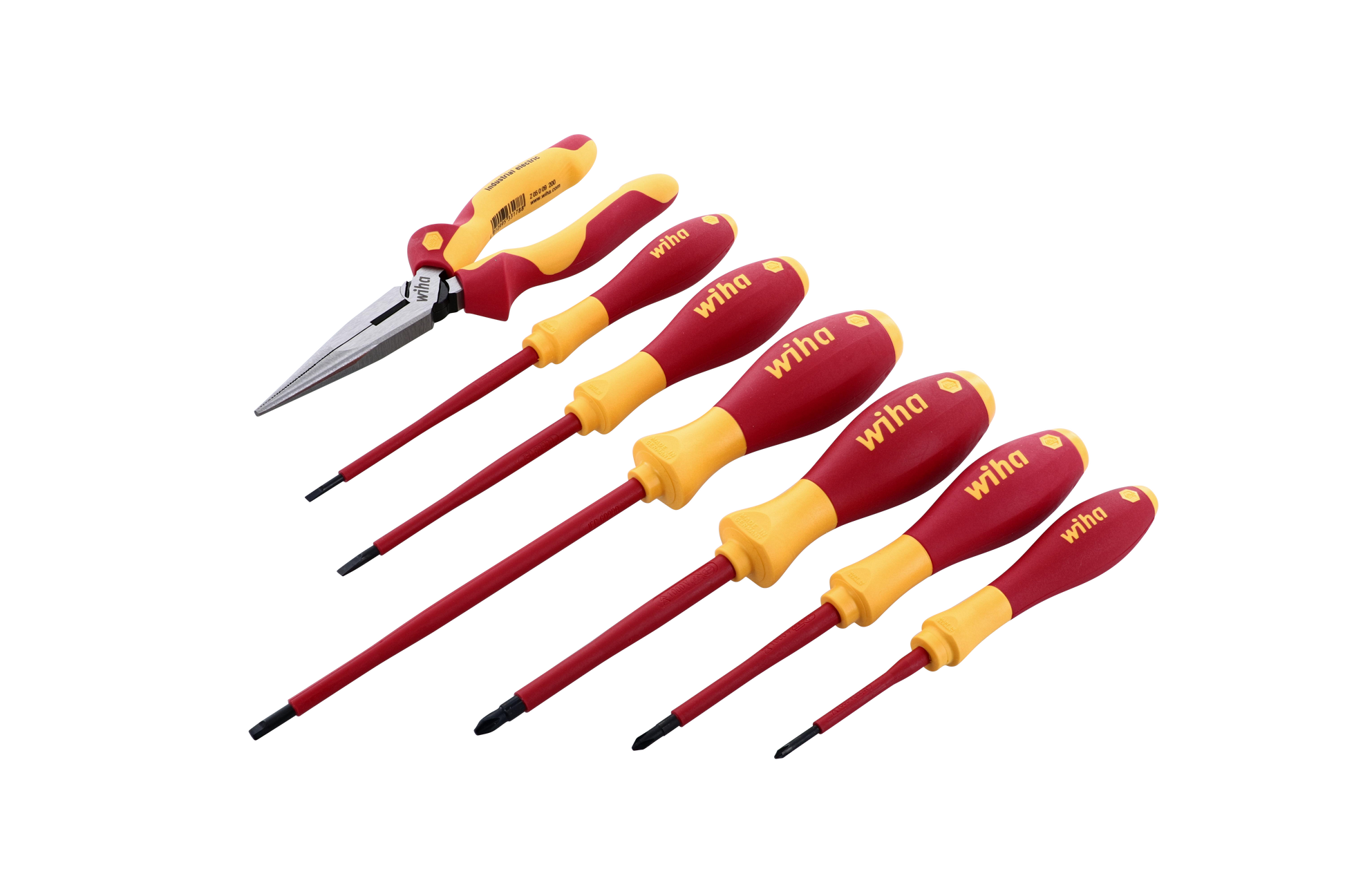 Wiha-32086-Wiha 32086 7 Piece Insulated SoftFinish Screwdriver and Long Nose Pliers Set