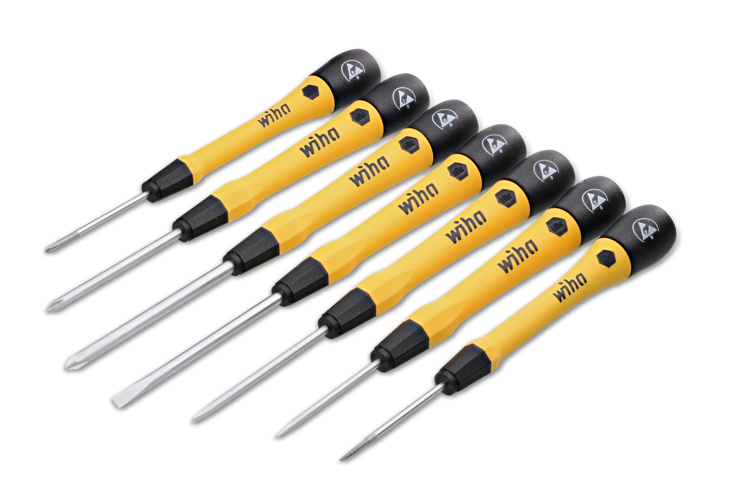 Wiha-27392-Wiha 27392 7 Piece ESD Safe Picofinish Precision Slotted and Phillps Screwdriver Set