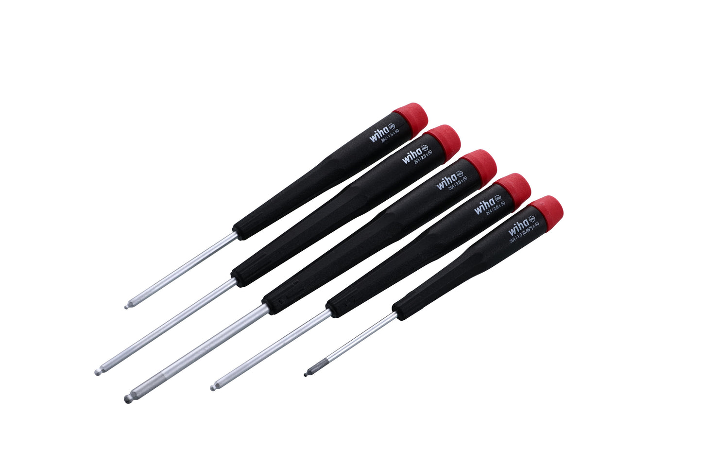 Wiha-26491-Wiha 26491 5 Piece Precision Ball End Hex Screwdriver Set - Metric