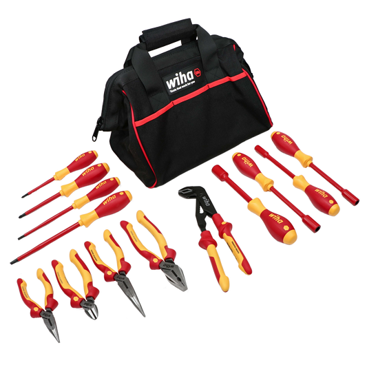 Wiha-32894-Wiha 32894 13 Piece Master Electrician's Insulated Tool Set in Canvas Tool Bag