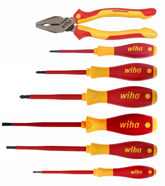 Wiha-32858-Wiha 32858 7 Piece Insulated Lineman's Pliers and Screwdriver Set