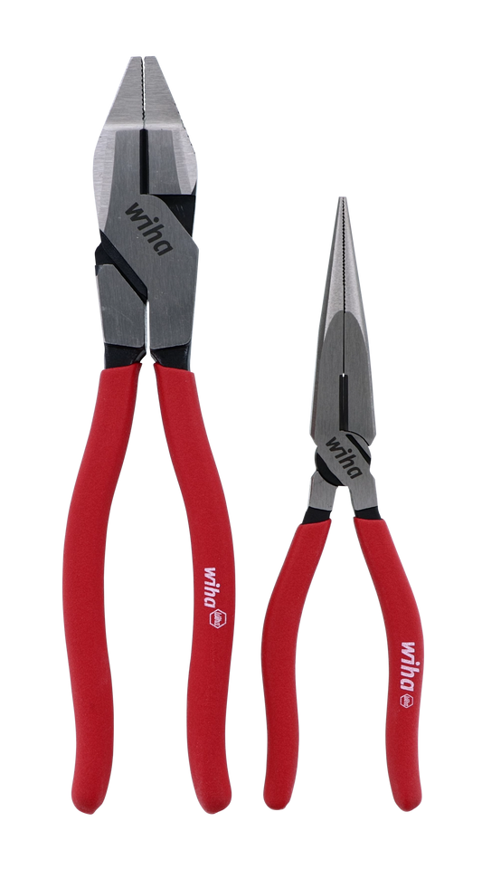 Wiha-32699-Wiha 32699 2 Piece Classic Grip NE Style Lineman's Pliers and Long Nose Pliers Set