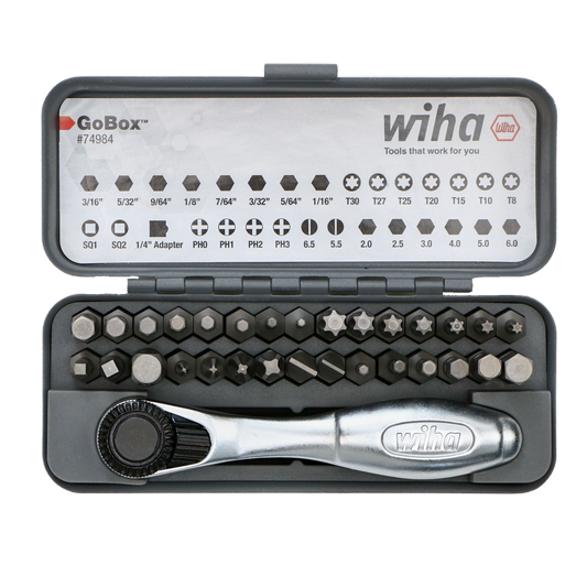 Wiha-74984-Wiha 74984 32 Piece GoBox Standard Bit Set with Mini Ratchet