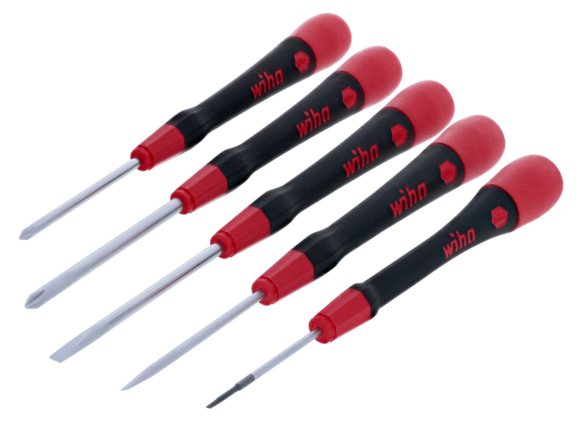 Wiha-26195-Wiha 26195 5 Piece PicoFinish Slotted and Phillips Precision Screwdriver Set