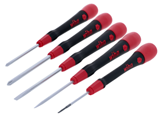 Wiha-26195-Wiha 26195 5 Piece PicoFinish Slotted and Phillips Precision Screwdriver Set