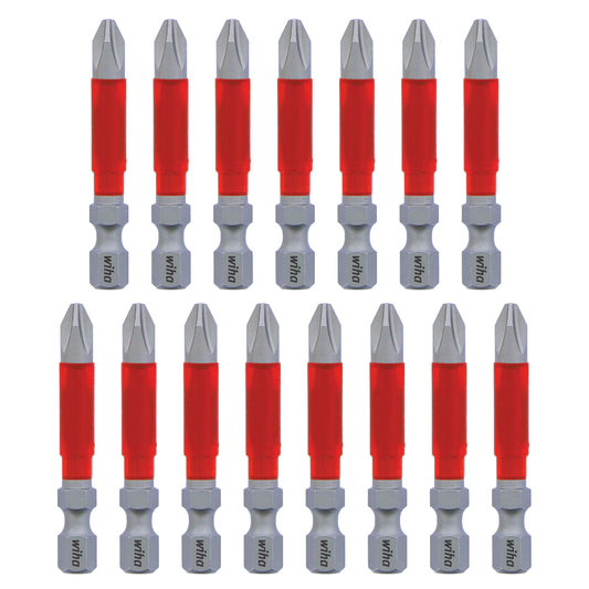 Wiha-76642-Wiha 76642 MaxxTor Impact Bit Phillips #2 - 49mm - 15 Pack