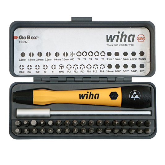 Wiha-75979-Wiha 75979 36 Piece GoBox Electronics ESD Precision Micro Bit Set