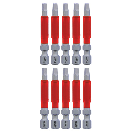 Wiha-76579-Wiha 76579 MaxxTor Impact Power Bit Square #2 x 49mm - 10 Pack