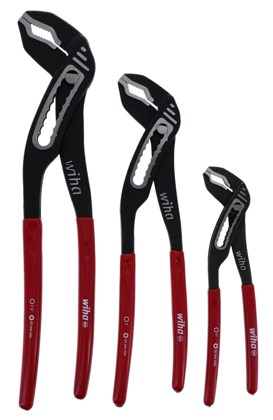 Wiha-32670-Wiha 32670 3 Piece Classic Grip V-Jaw Tongue and Groove Pliers Set