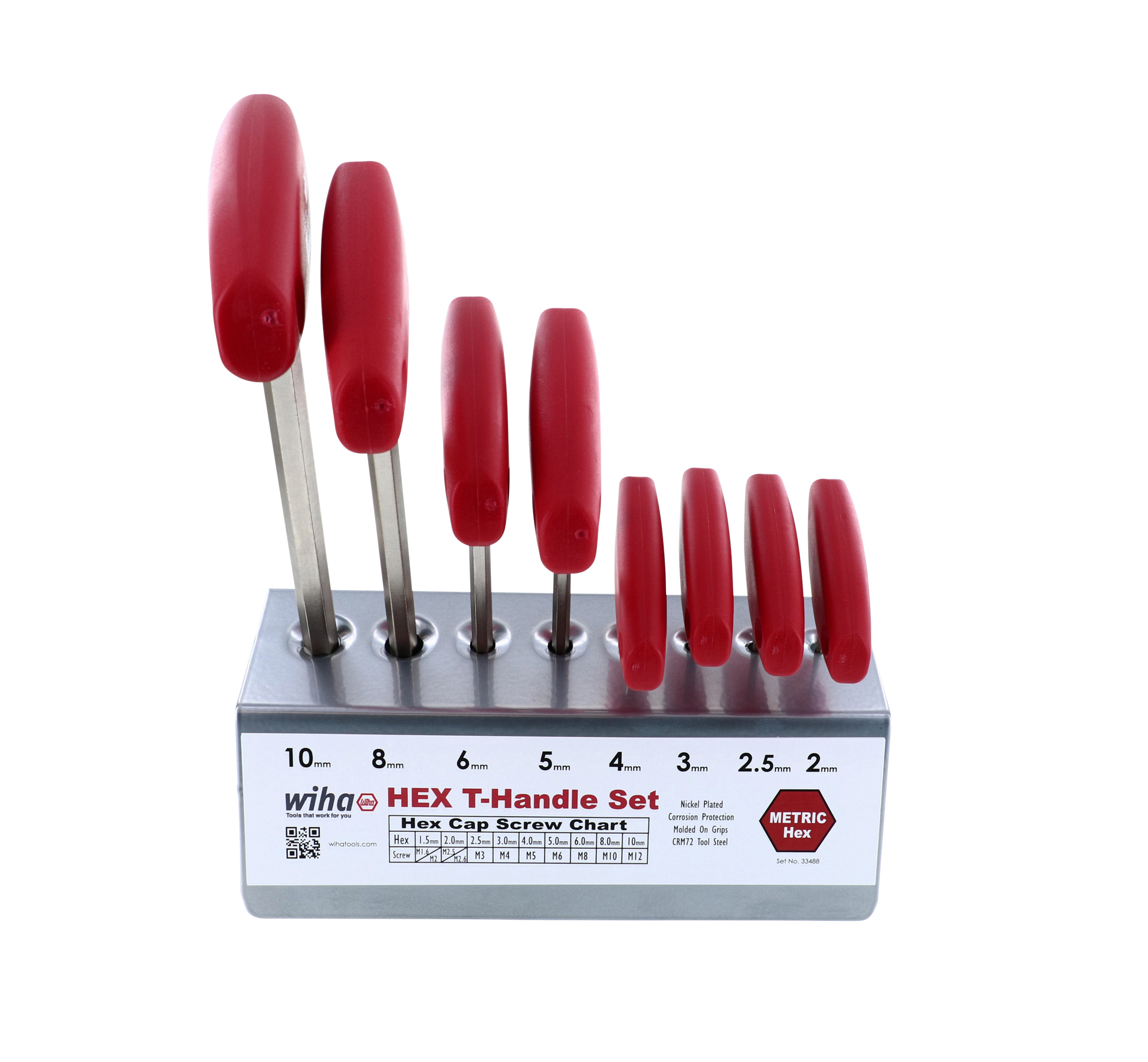 Wiha-33488-Wiha 33488 8 Piece Classic Grip Hex Metric T-Handle Set