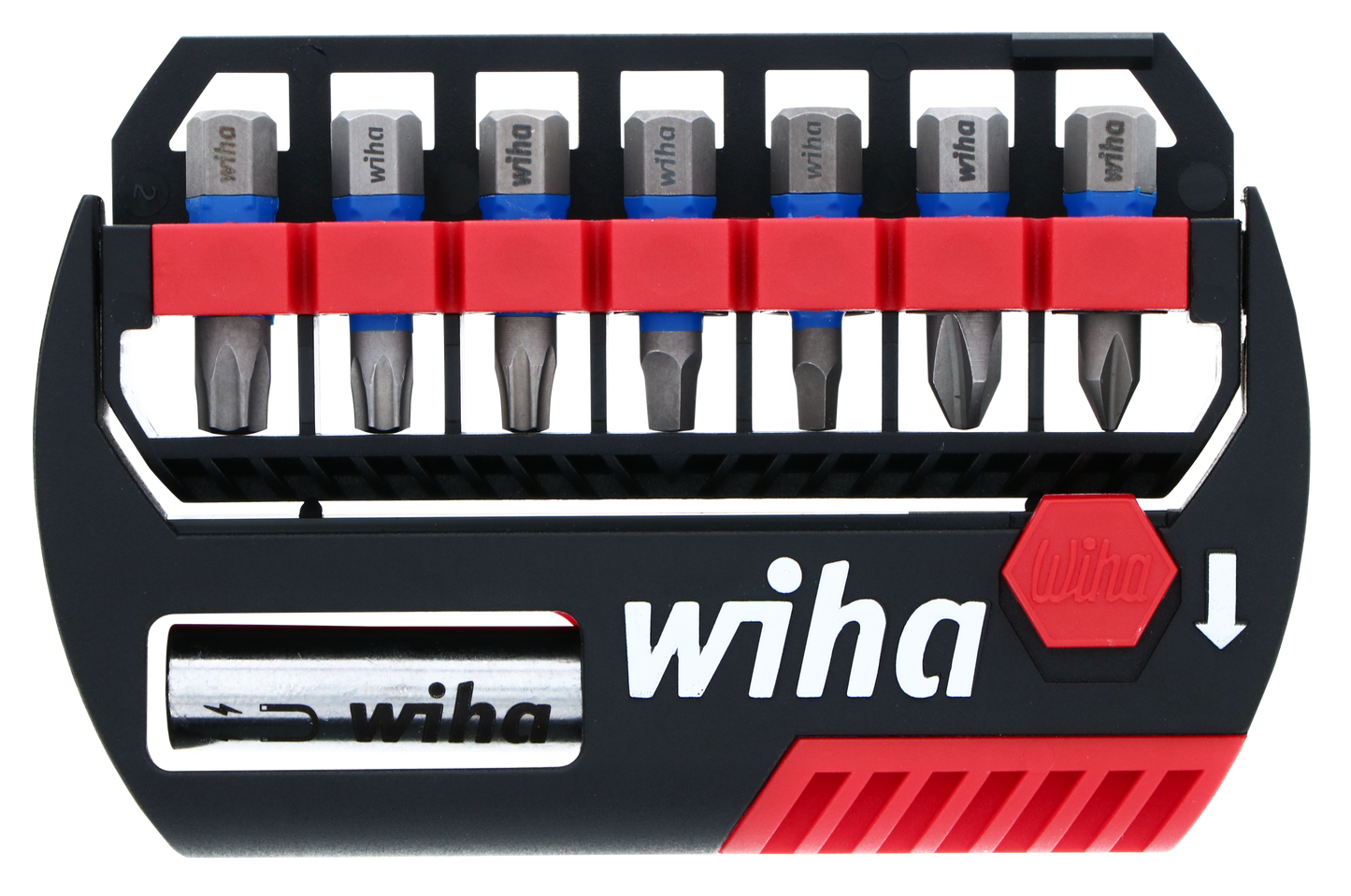 Wiha-70098-Wiha 70098 8 Piece TerminatorBlue Impact Bit Set With Magnetic Bit Holder - 1 Inch Bits